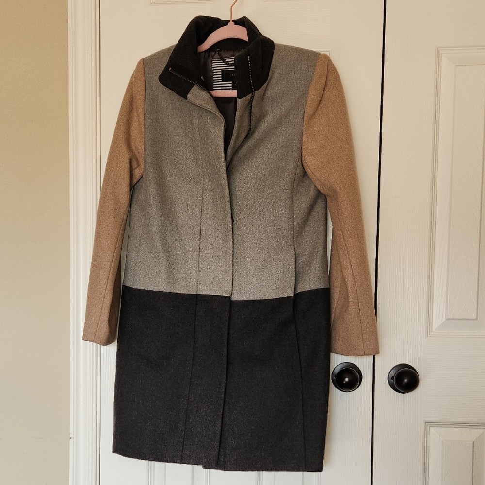J. Crew Women's Trench Coat in Gray, Black, and Tan